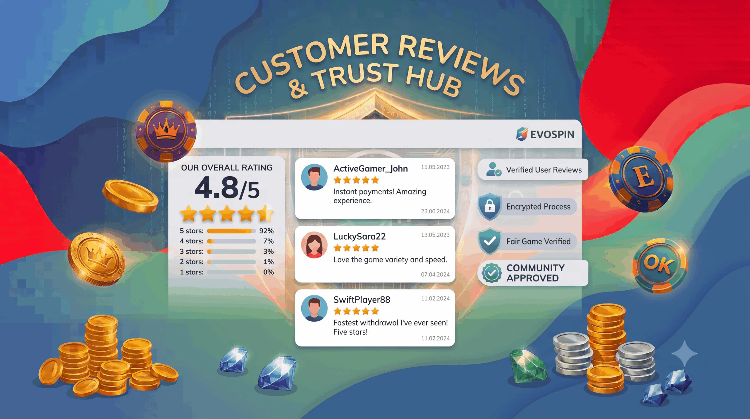 Geverifieerde spelersbeoordelingen en reviews voor Evospin in NL - evospin24x7.nl
